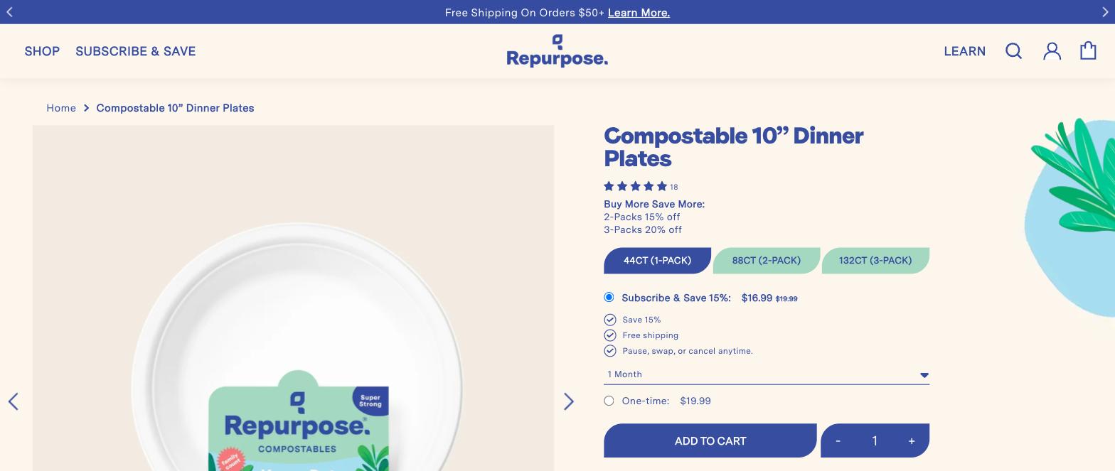 Repurpose product page with subscribe and save options